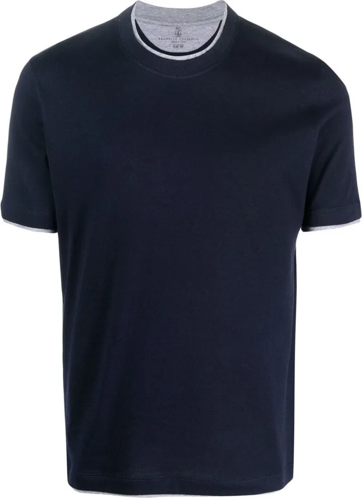 contrasting-trim T-shirt