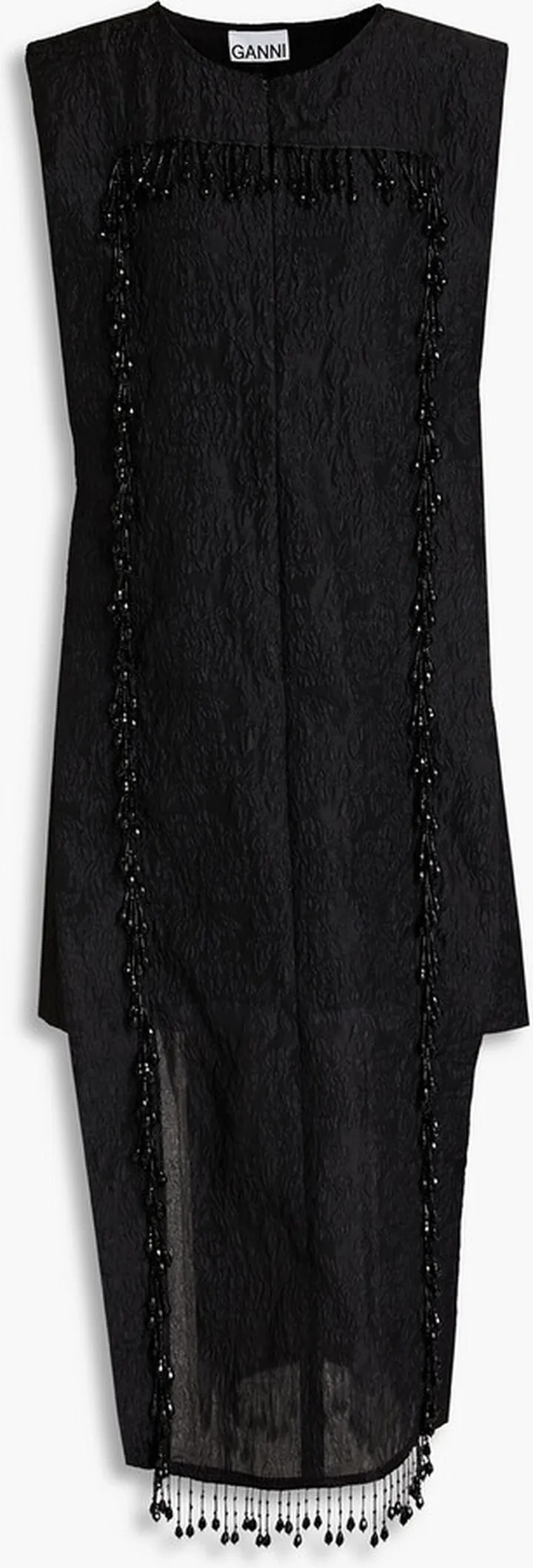 Layered embellished cloqué mini dress