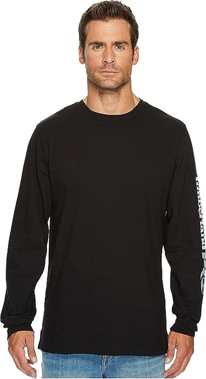 Timberland PRO Base Plate Blended Long Sleeve T-Shirt with Logo (Jet Black) Men's Clothing