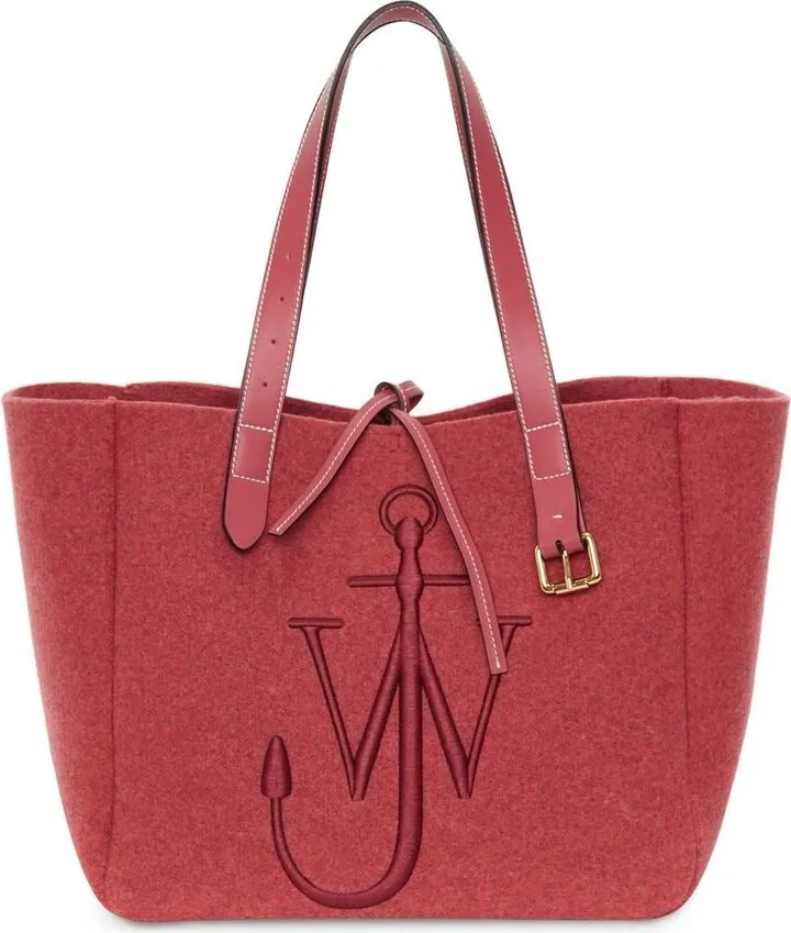 Belt embroidered-logo tote bag