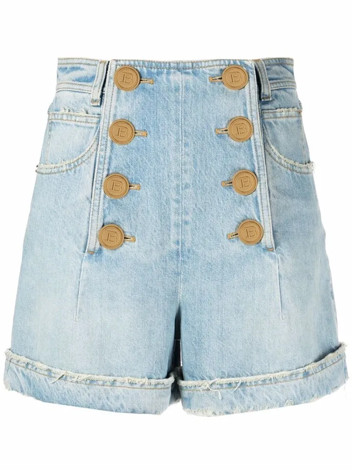 Button-Front Shorts