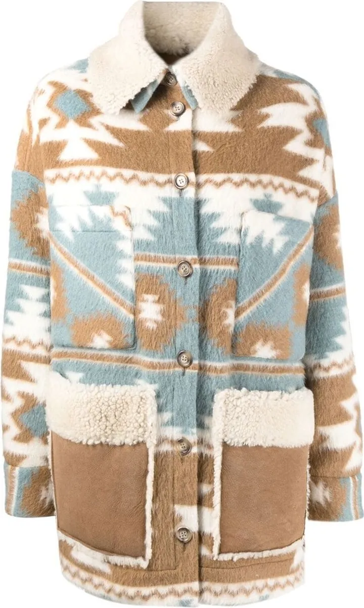 Fair Isle-Print Shearling Jacket