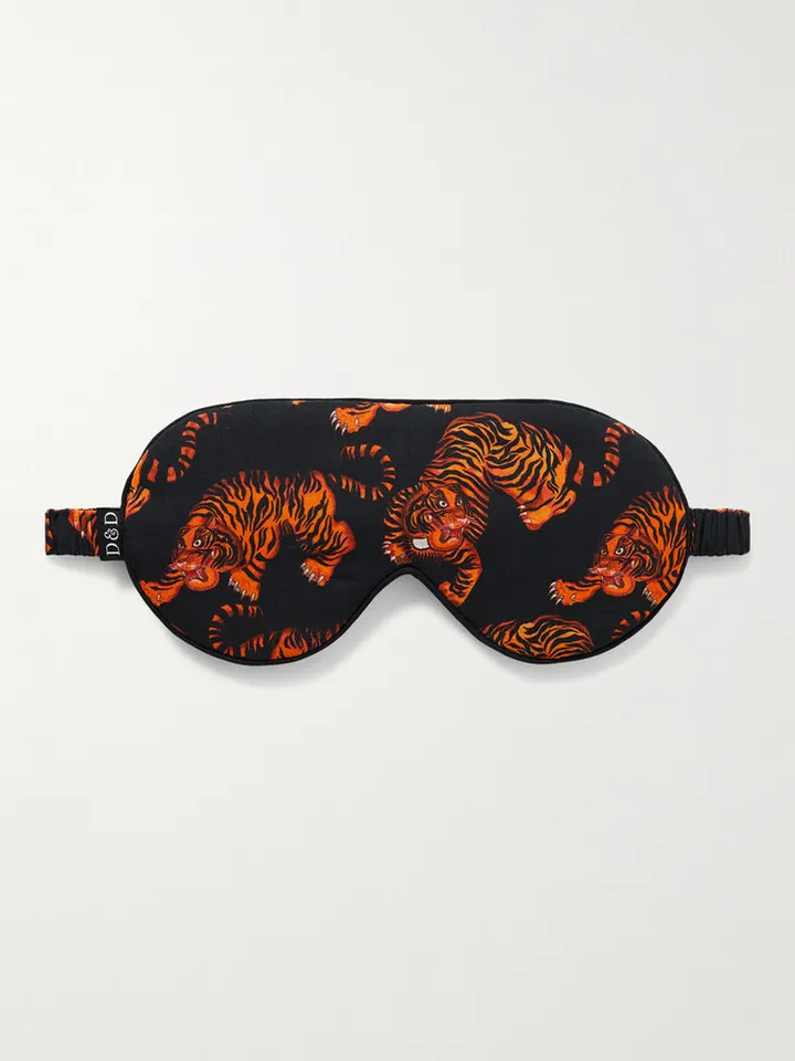 Printed Cotton-Twill Eye Mask