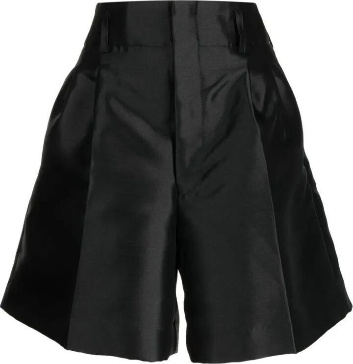 Satin-Finish Pressed-Crease Shorts