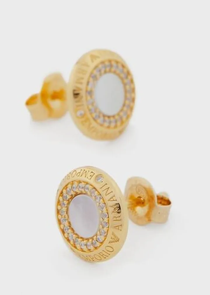 White Mother of Pearl Stud Earrings