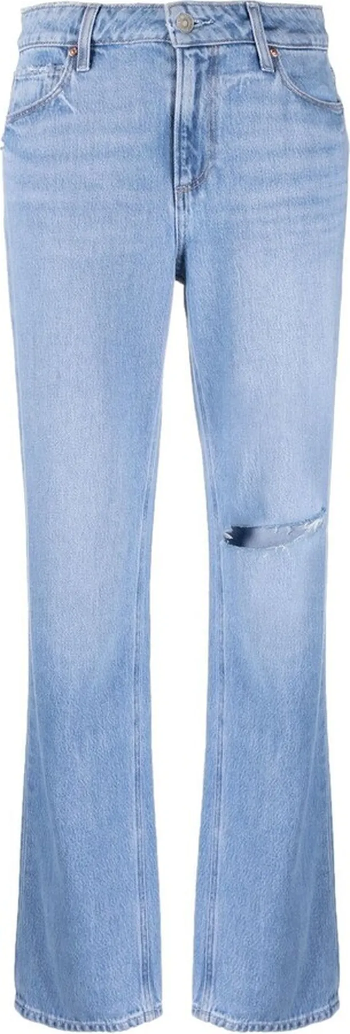 Ripped-Detail Denim Jeans
