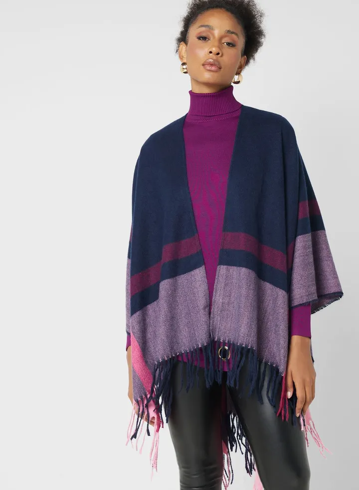 Colour Block Poncho