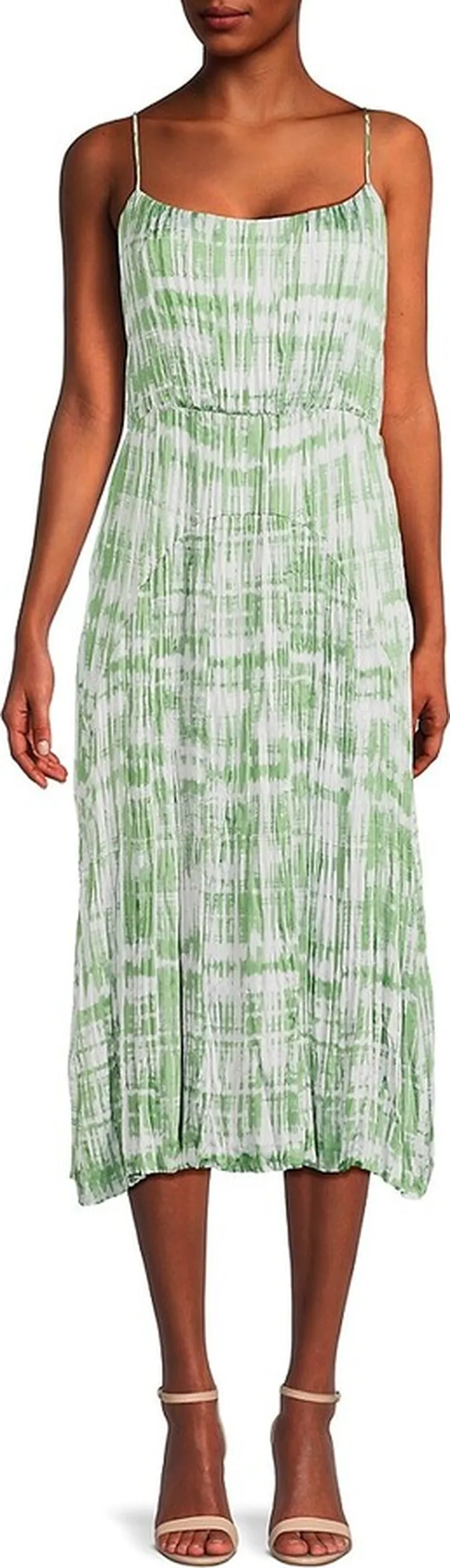 Tie Dye Pleated Midi Dress