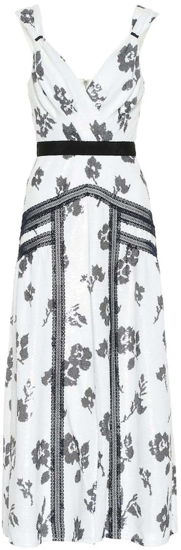 Floral sequined midi dress