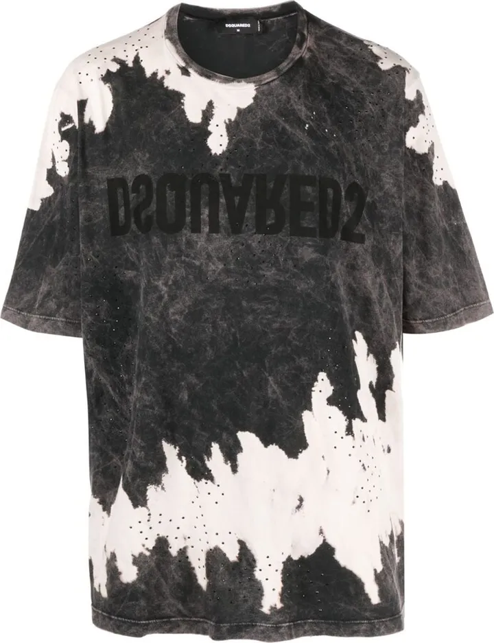 logo-print tie-dye T-shirt