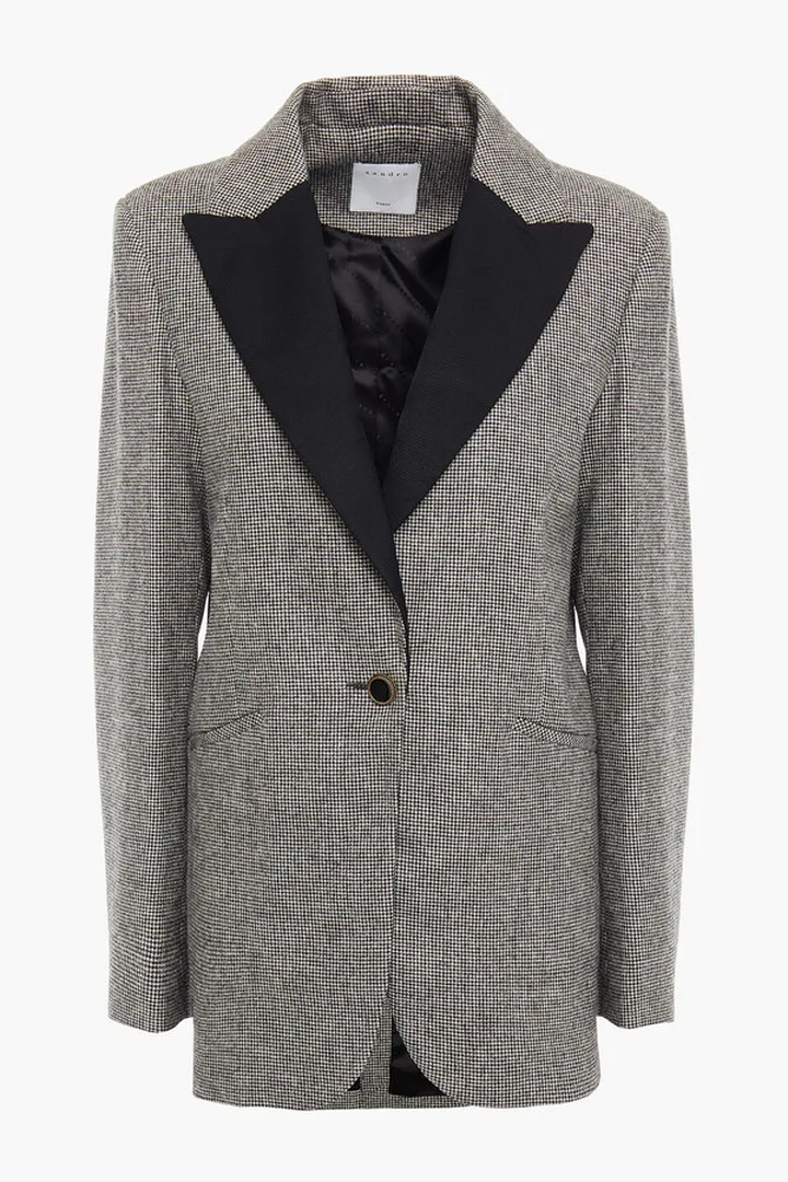 Courtney houndstooth tweed blazer