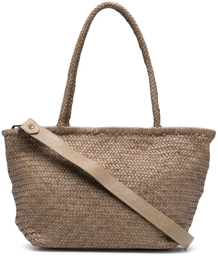 Woven Leather Tote Bag