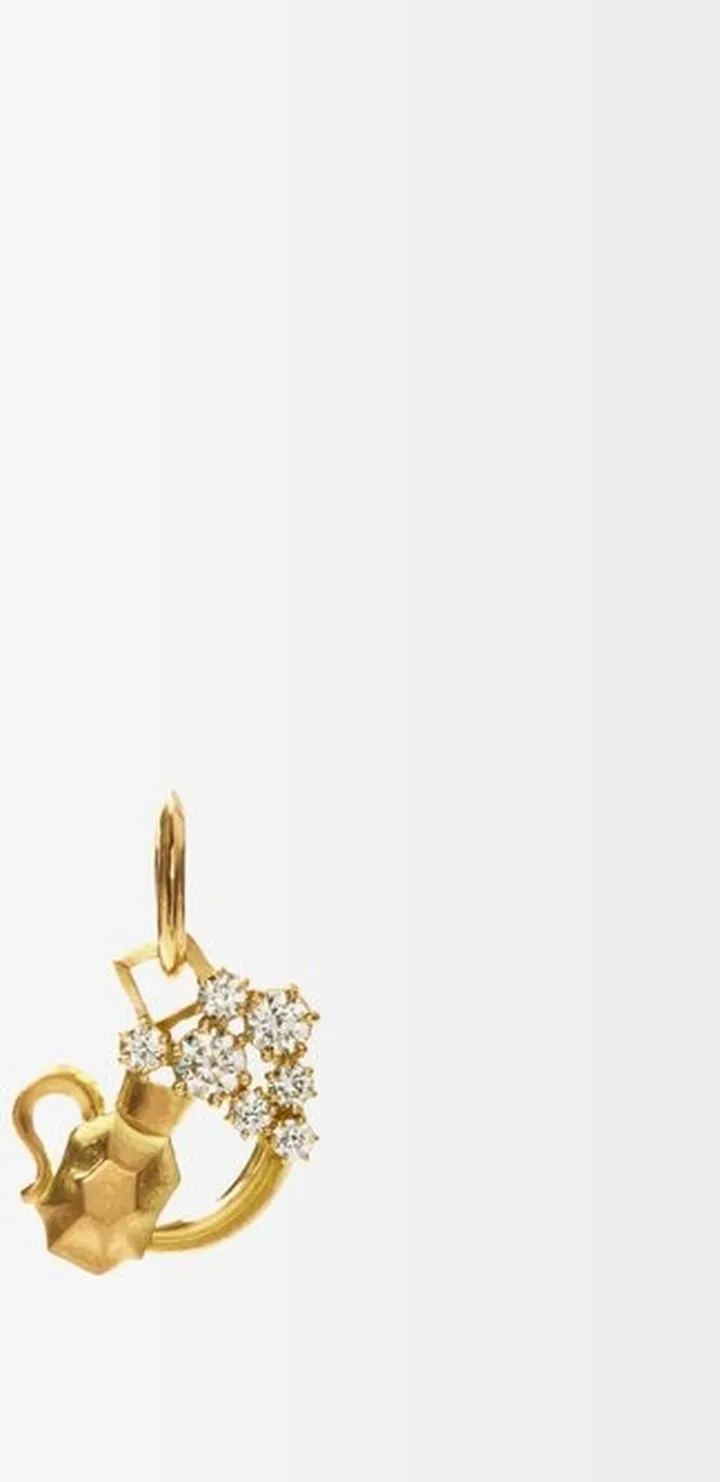 Aquarius Diamond & 18kt Gold Zodiac Charm