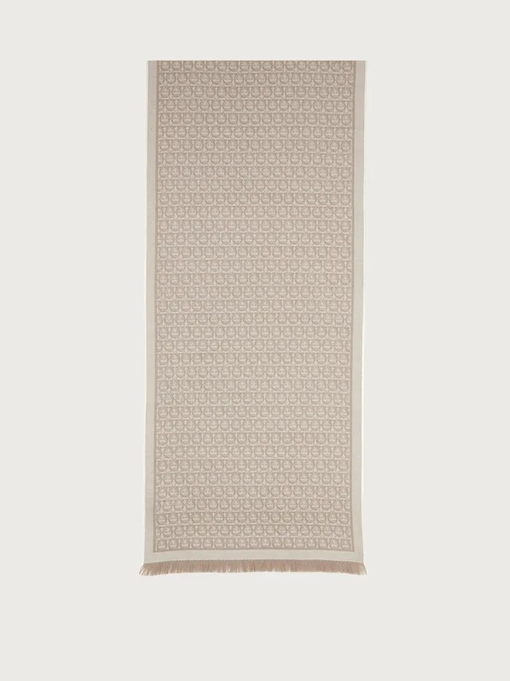 Ferragamo Women Gancini woolen scarf Beige