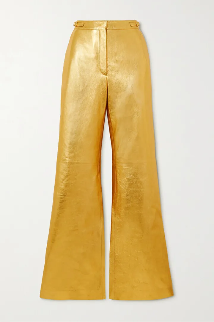 Gabriela Hearst - Vesta Metallic Leather Straight-leg Pants - Gold