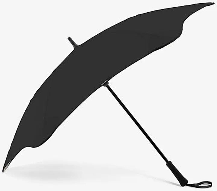 Womens Black Classic Woven Umbrella 120cm