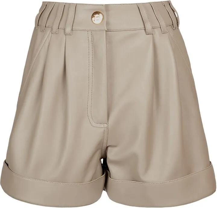 High waist leather shorts