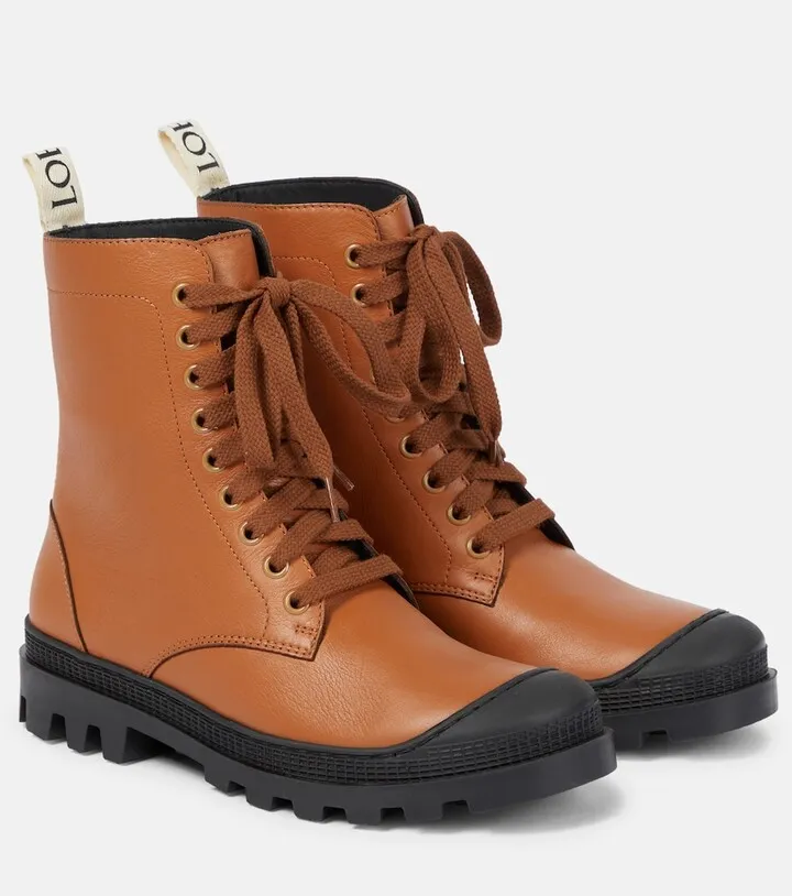Leather combat boots