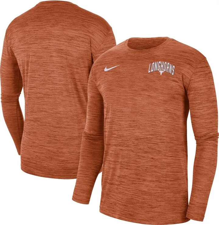 Men's Nike Texas Orange Texas Longhorns Sideline Game Day Velocity Performance Long Sleeve T-shirt