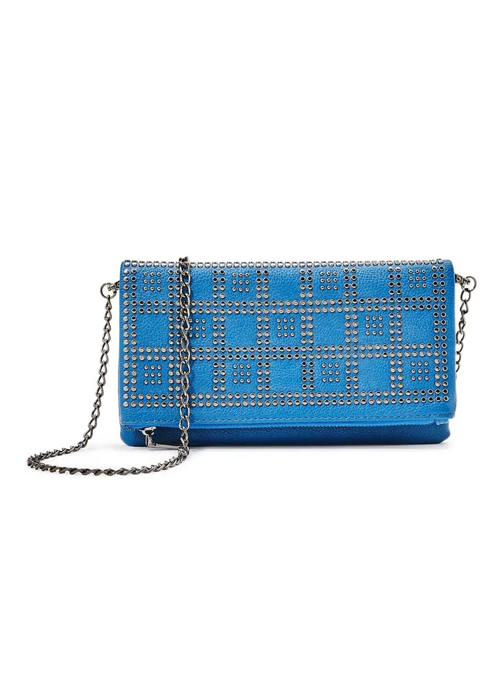 Studded Clutch Blue