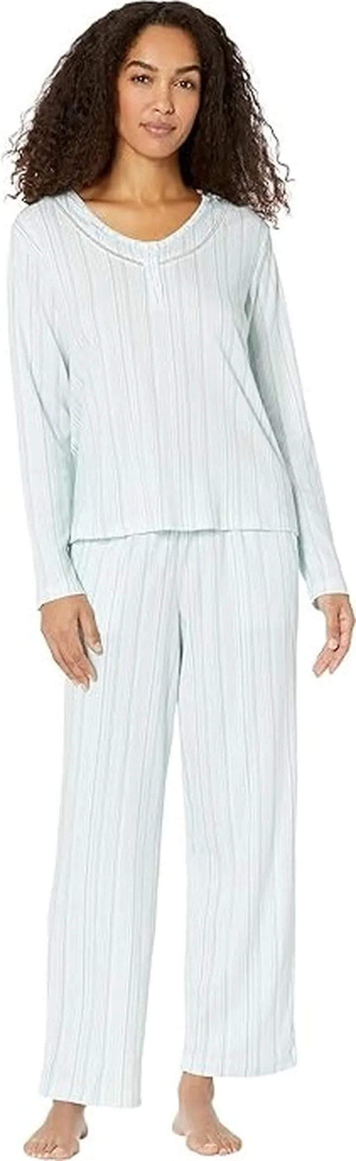 Karen Neuburger Meadow Dreams Long Sleeve Pullover Pajama Set (Varige Stripe) Women's Pajama Sets