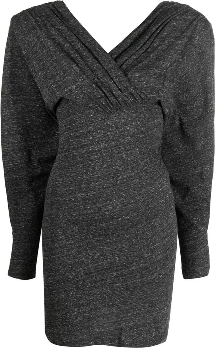 Larra puff-sleeve V-neck minidress