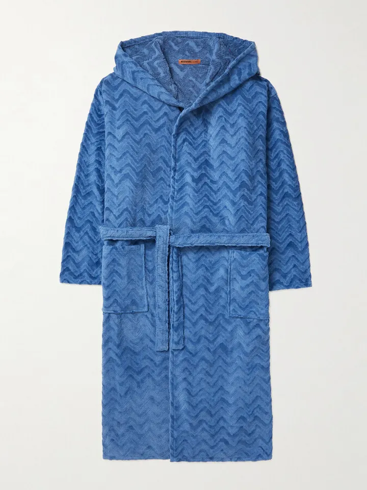 Rex Cotton-Terry Jacquard Hooded Robe