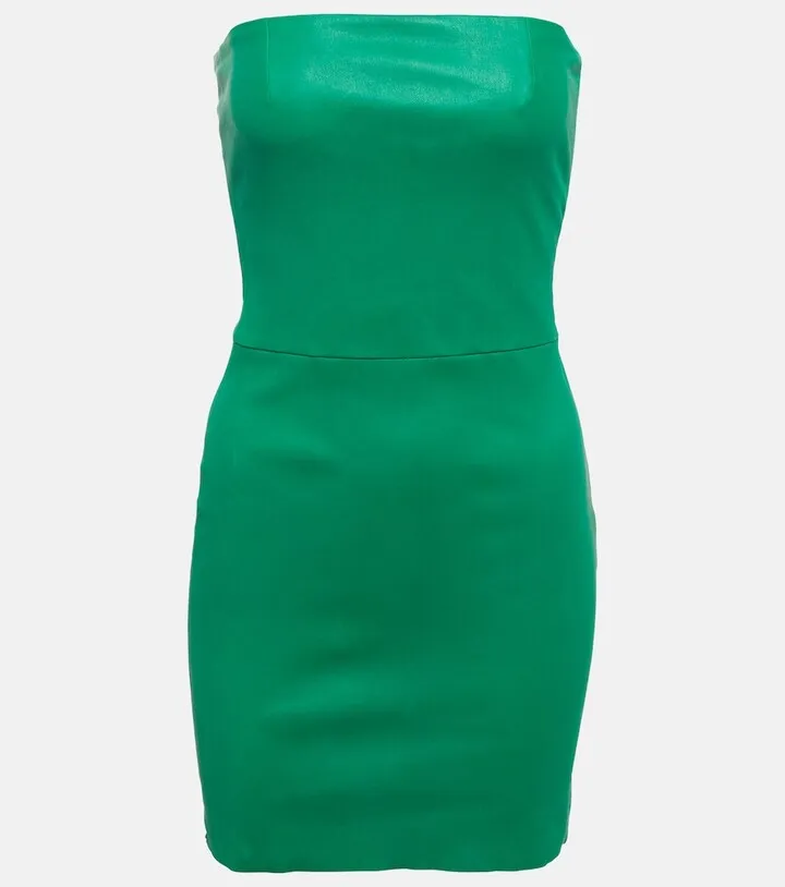 Amina strapless leather minidress