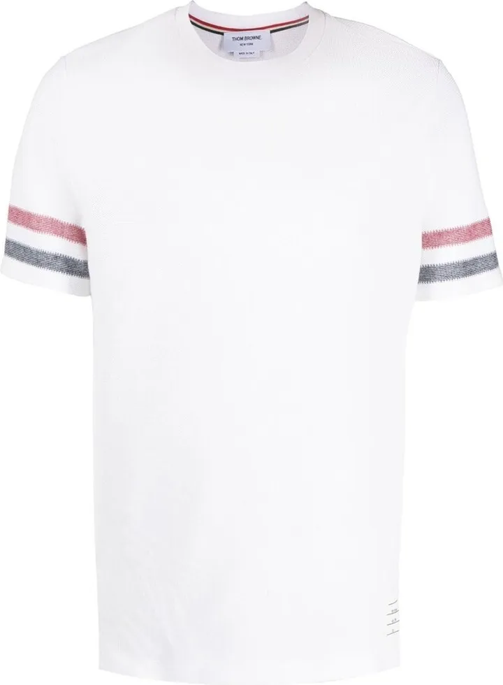tri-colour striped knit T-shirt