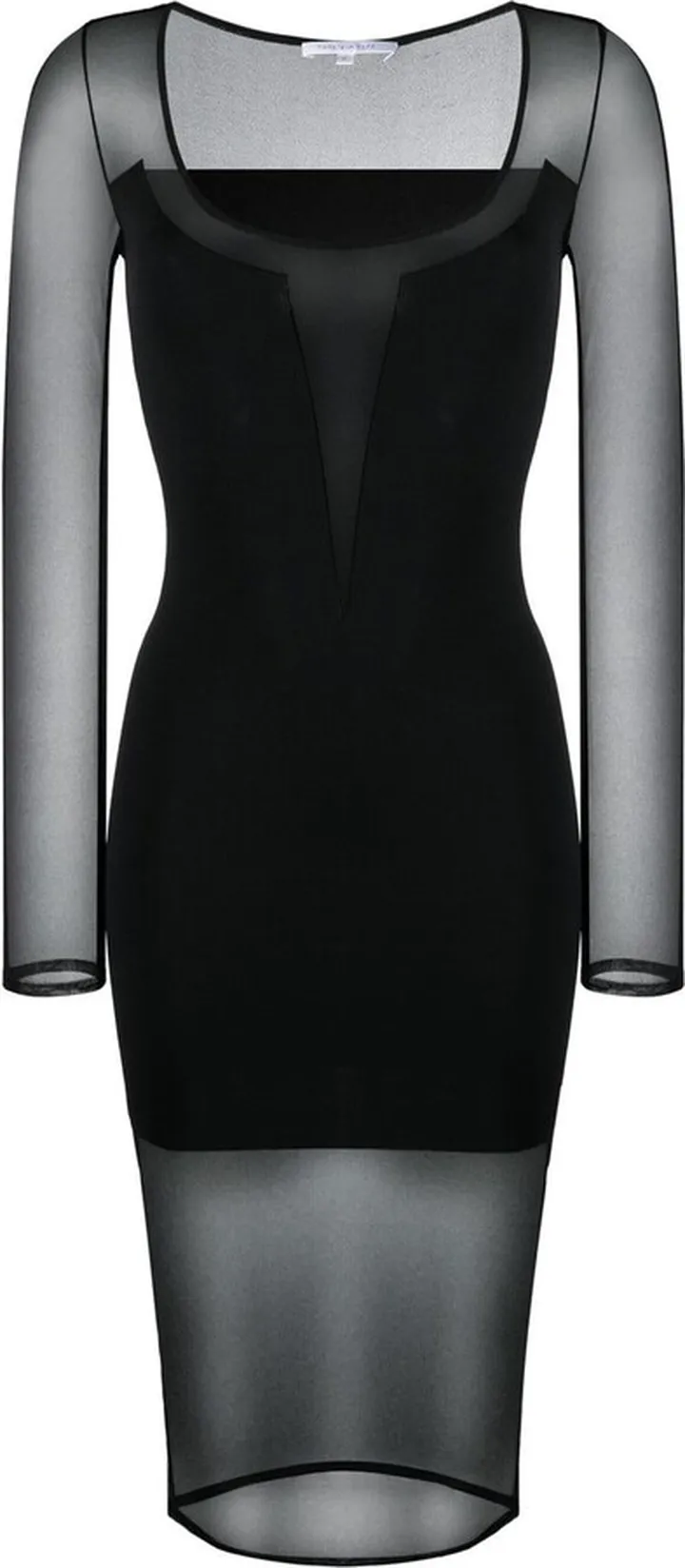 Sheer-Panelled Midi Dress