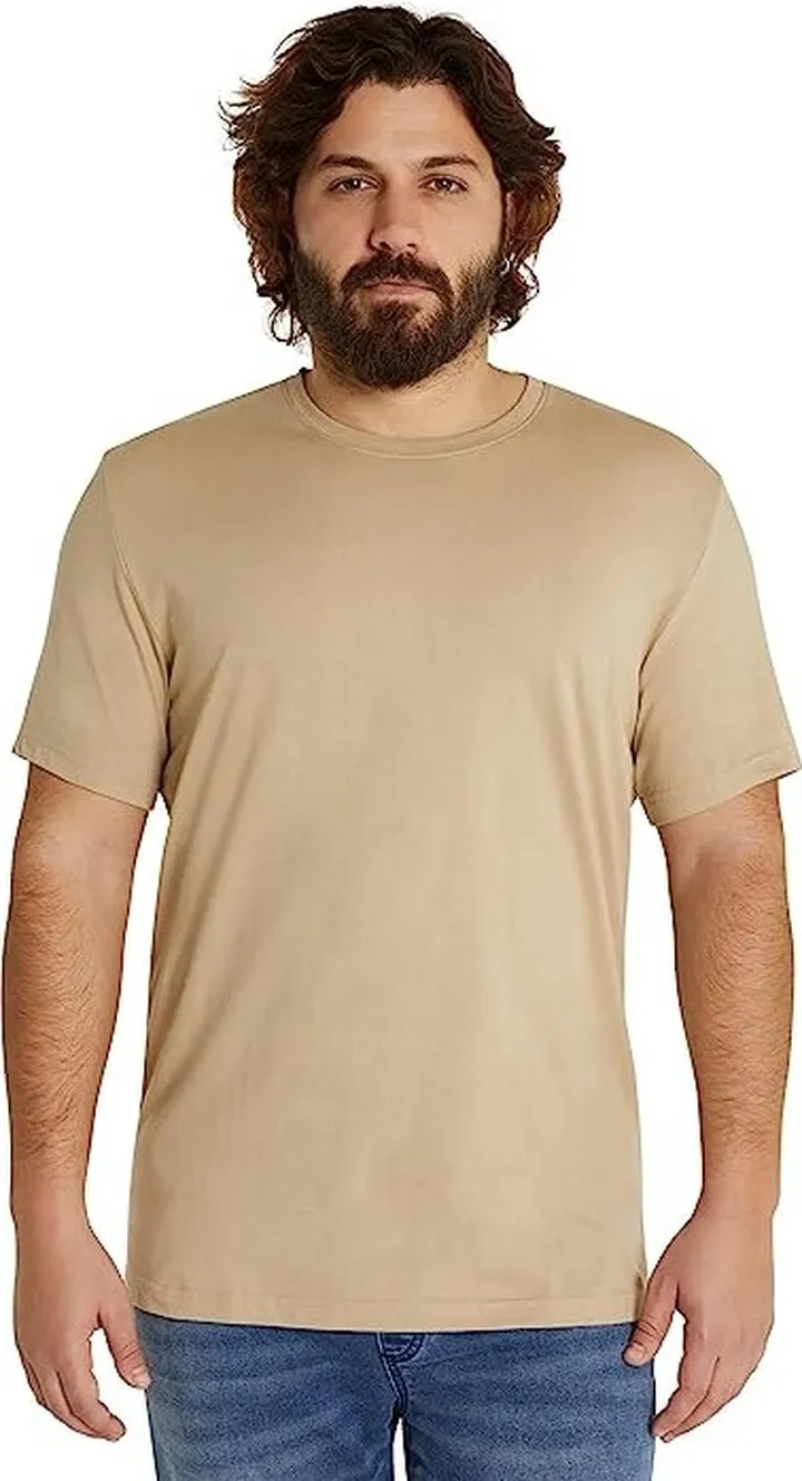 Johnny Bigg Big Tall Essential Crew Neck Tee (Biscuit) Men's Clothing