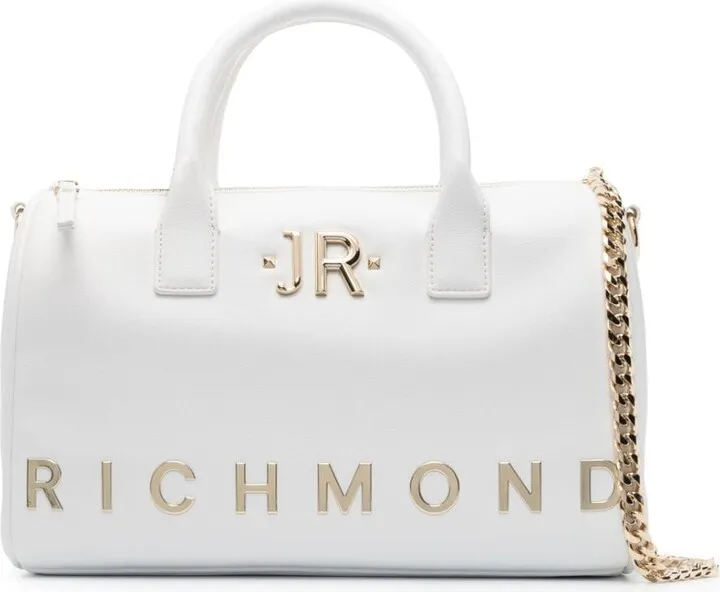 Logo-Lettering Leather Tote Bag