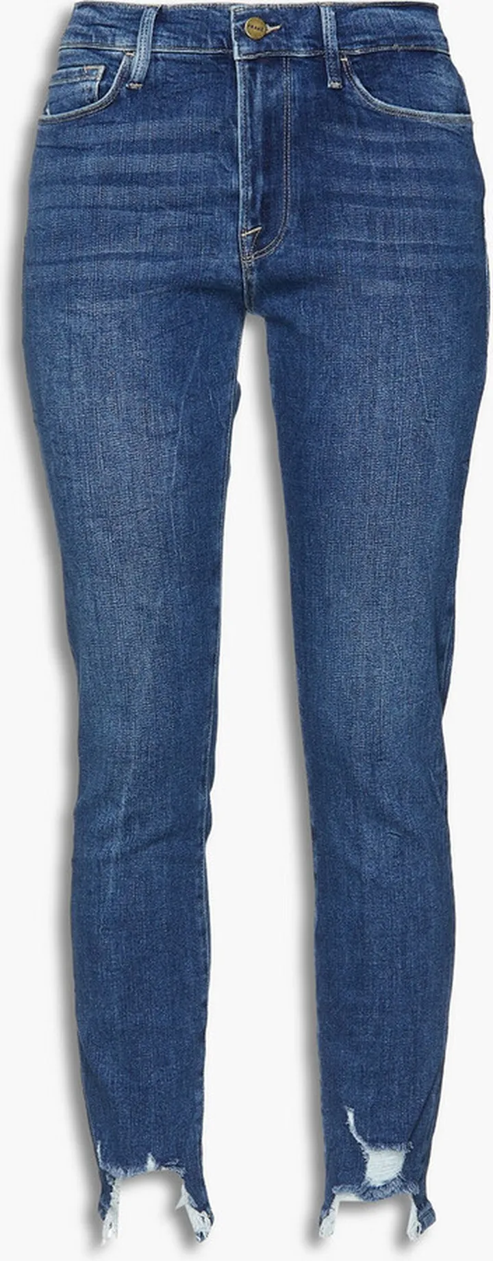 Le Skinny de Jeanne distressed high-rise skinny jeans