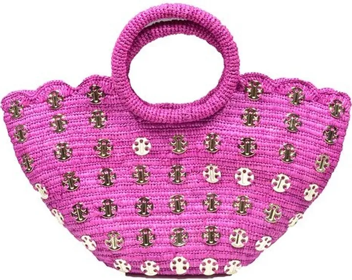Paco Rabanne Metallic Disc Embellished Basket Bag