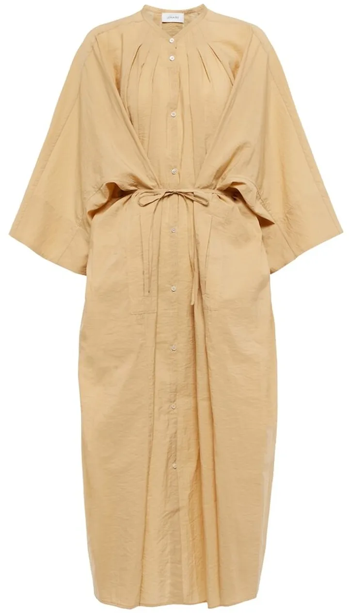 Cotton-blend poplin shirt dress