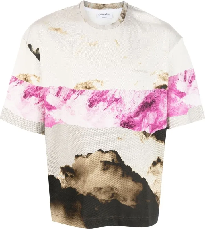 abstract-print cotton T-shirt