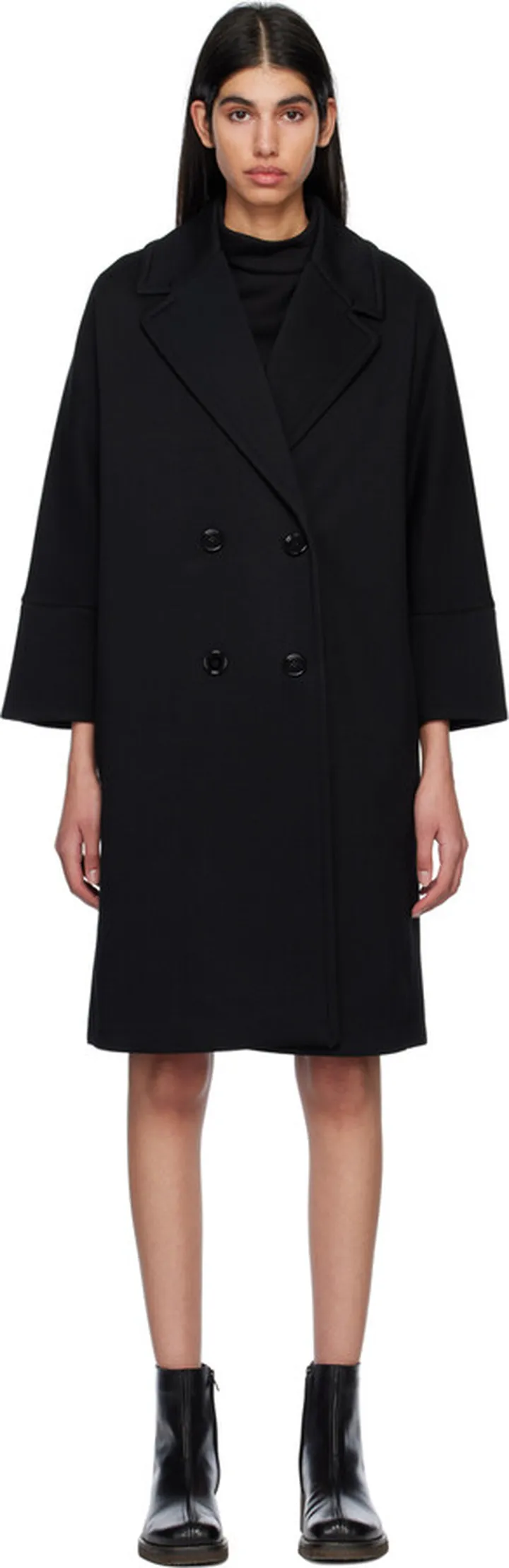 S Max Mara Black Zurca Coat