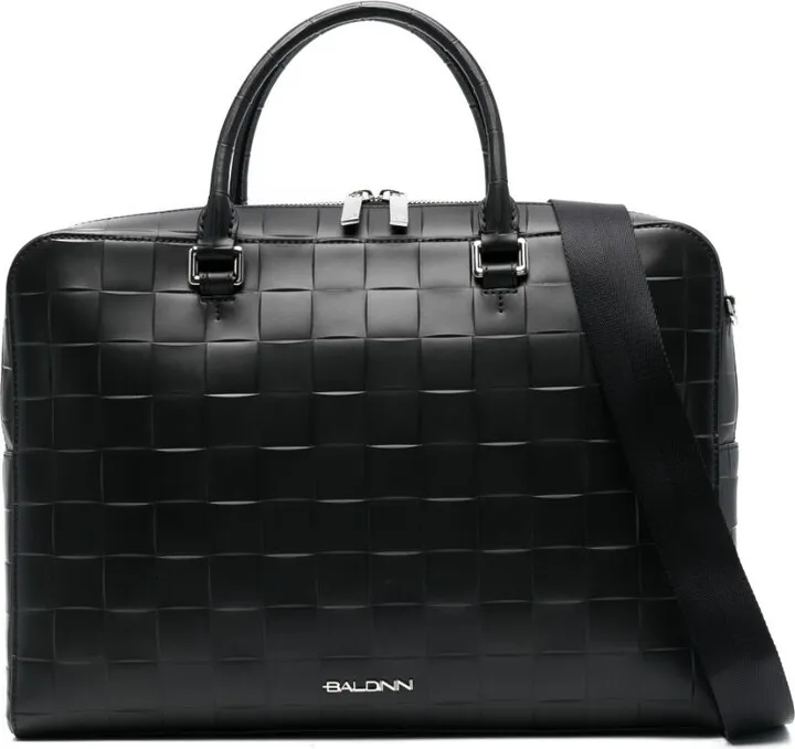 Logo-Plaque Leather Briefcase