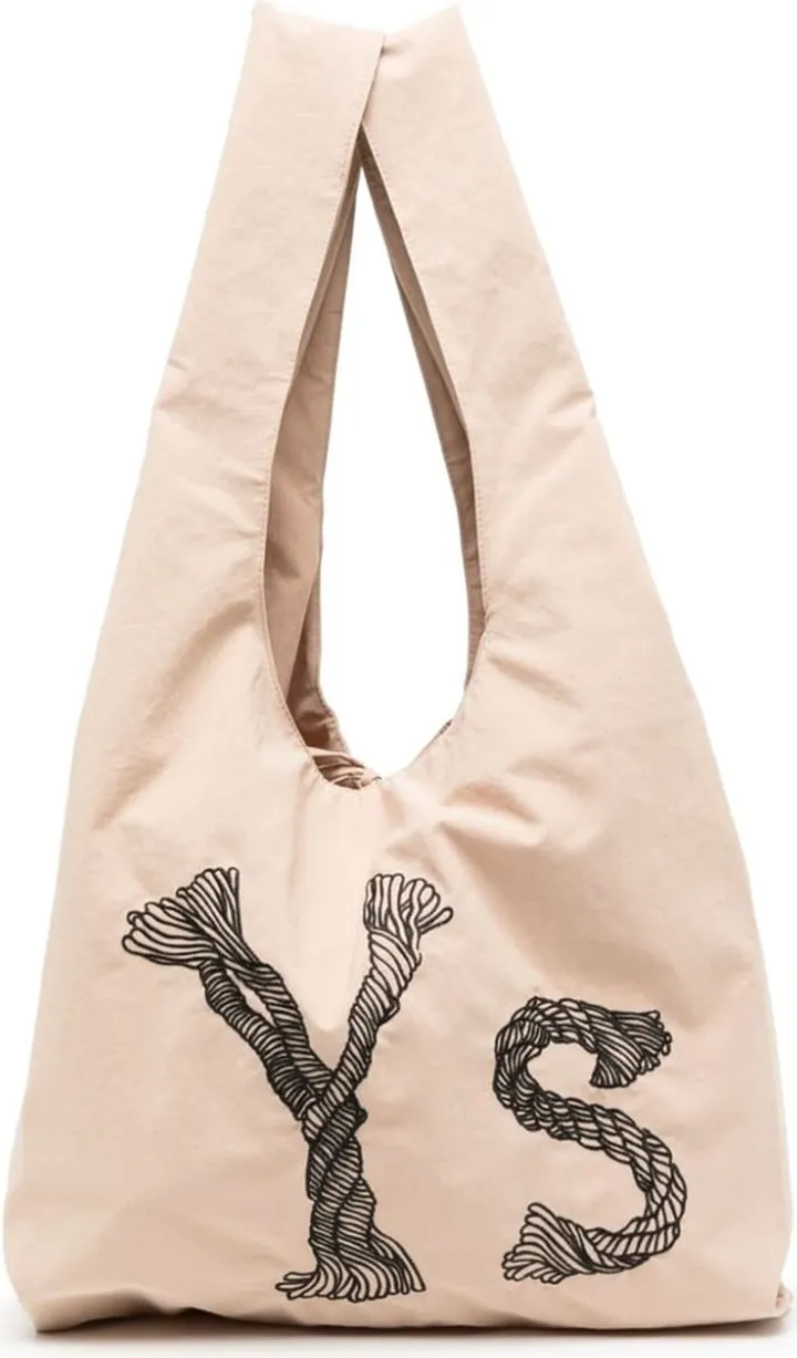 Logo-Embroidered Chambray Tote Bag