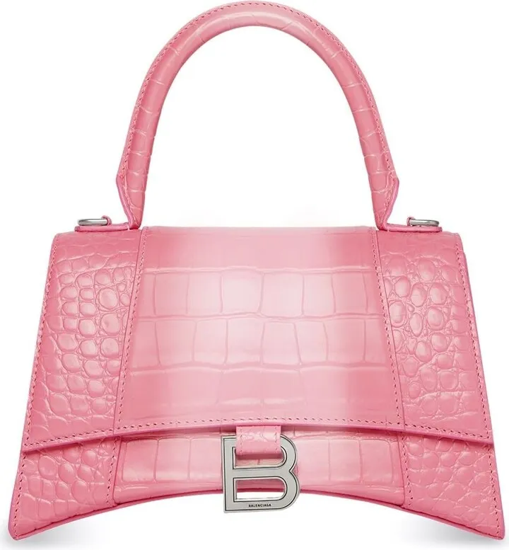 Hourglass S embossed shoulder bag