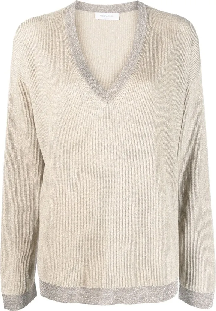 V-neck knit jumper