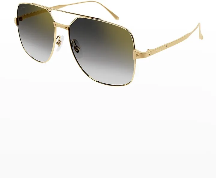 Rectangle Metal Aviator Sunglasses