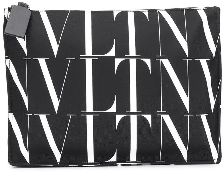Logo-Print Clutch Bag