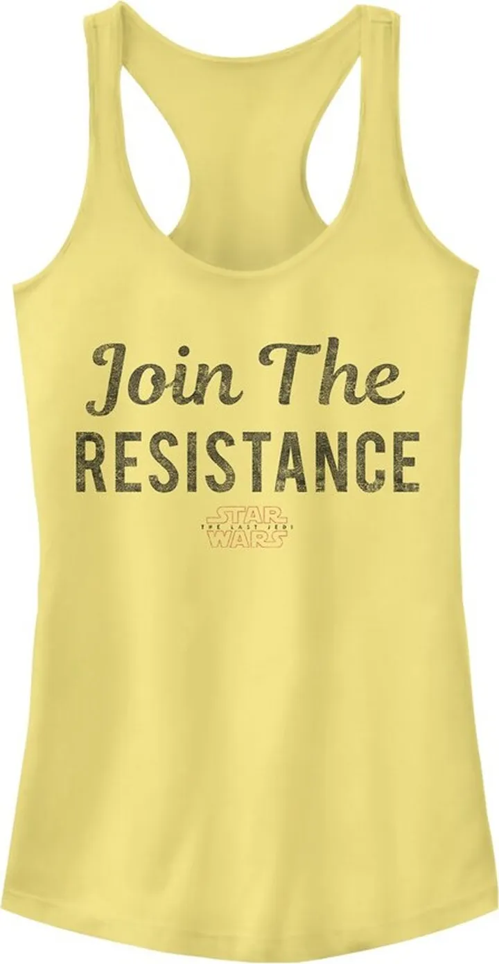 Junior's Star Wars The Last Jedi Join Text Racerback Tank Top - Banana - X Large