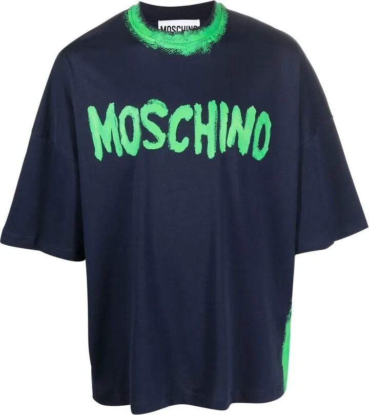 paint-effect logo-print T-shirt
