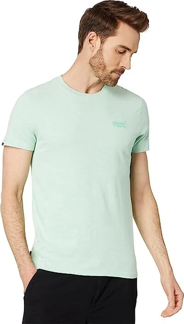 Superdry Essential Logo T-Shirt (Spearmint Marl) Men's Clothing