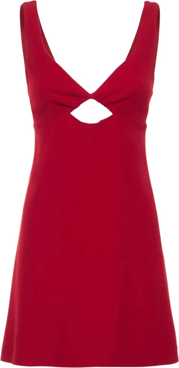 Cut out stretch viscose mini dress