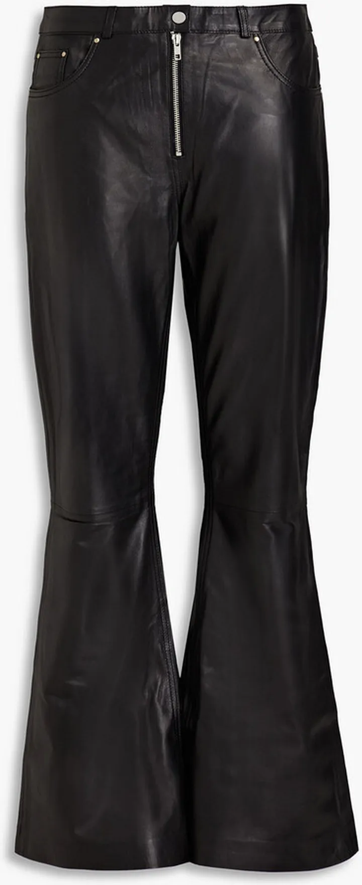 Leather flared pants