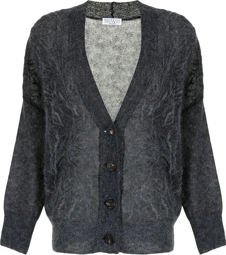 V-neck wool cardigan