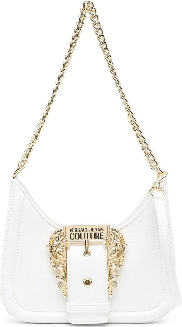 Engraved-Logo Buckle Shoulder Bag